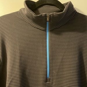 Men’s Lululemon 1/4 zip Pullover XL Black w/Grey and Aqua Blue Accents